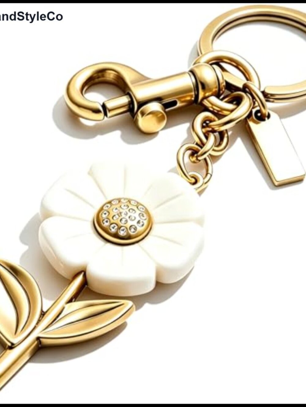 Glitter Resin Daisy Purse Charm Keychain